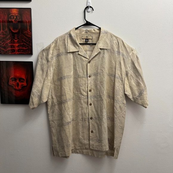 Tommy Bahama Cream Floral Shirt - Picture 1 of 7